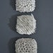 Set of 3 Micro Tiles - Textured Porcelain  Ceramic Decorative Wall  Sculpture Decor