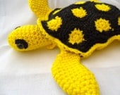 Made-to-Order - Bumblebee - Yellow and Black Sea Turtle Plushie - 50 PERCENT donated to the Animal Rehabilitation Keep (ARK)