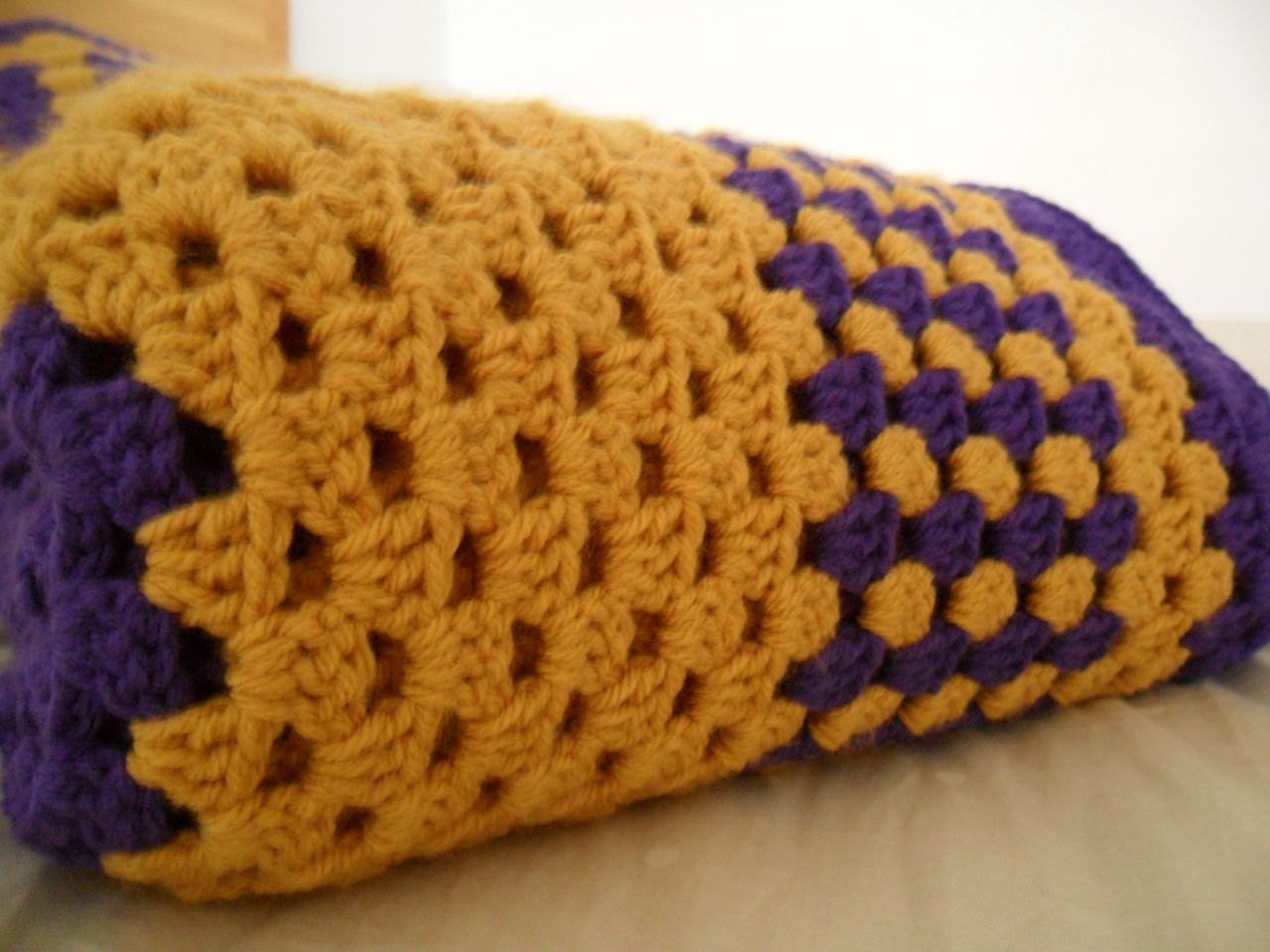 Made-to-Order Extra Large Granny Square Afghan Blanket - 5 ft x 5 ft - Choose up to 4 colors