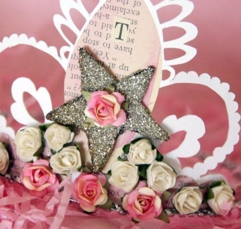 Glass Glitter Stars S I L V E R dozen