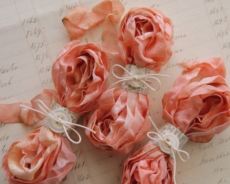 CHERUB BLUSH Cabbage Roses Ribbon