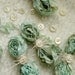 SPRING AQUA Cabbage Roses Ribbon