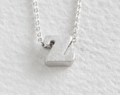 z - sterling silver block letter initial necklace