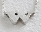 w - sterling silver block letter initial necklace