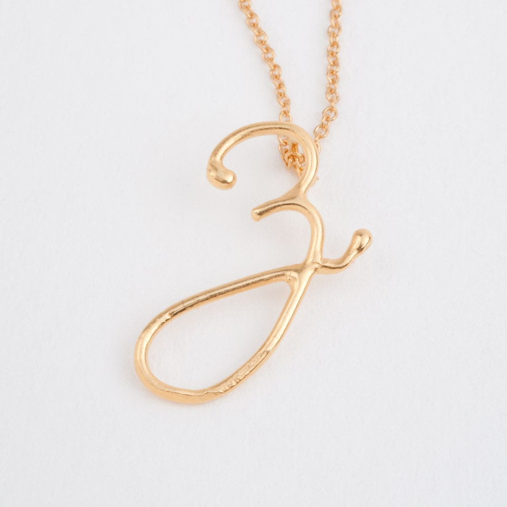 z - 18k vermeil handwritten initial pendant