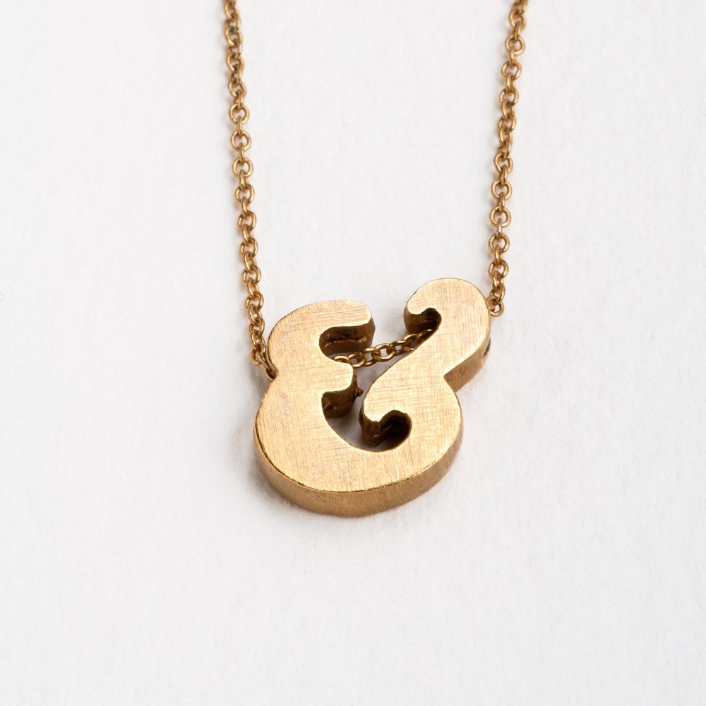 ampersand - 18k vermeil block letter initial necklace