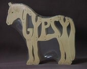 Gypsy Vanner Tinker Horse Puzzle Wooden Toy Hand Cut with Scroll Saw