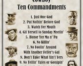 Cowboy 10 Commandments
