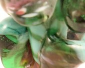 MonaRaeBeads New Butterfly Organic Lampwork Focal Bead green pink purple blue