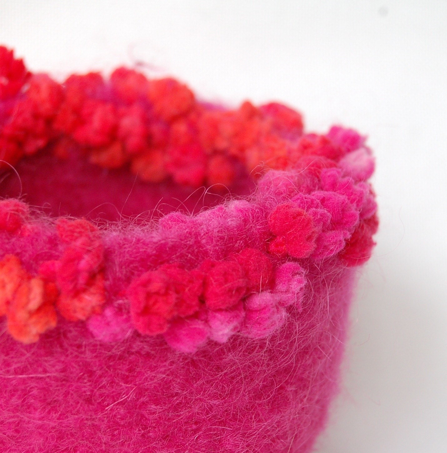 wool felt bowl bubbly pink bleeding heart