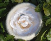 felted wool ring bowl ivory satin flower