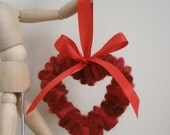 Felted wool heart ornament