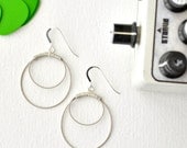 Small Silver Hoop Earrings : Guitar String