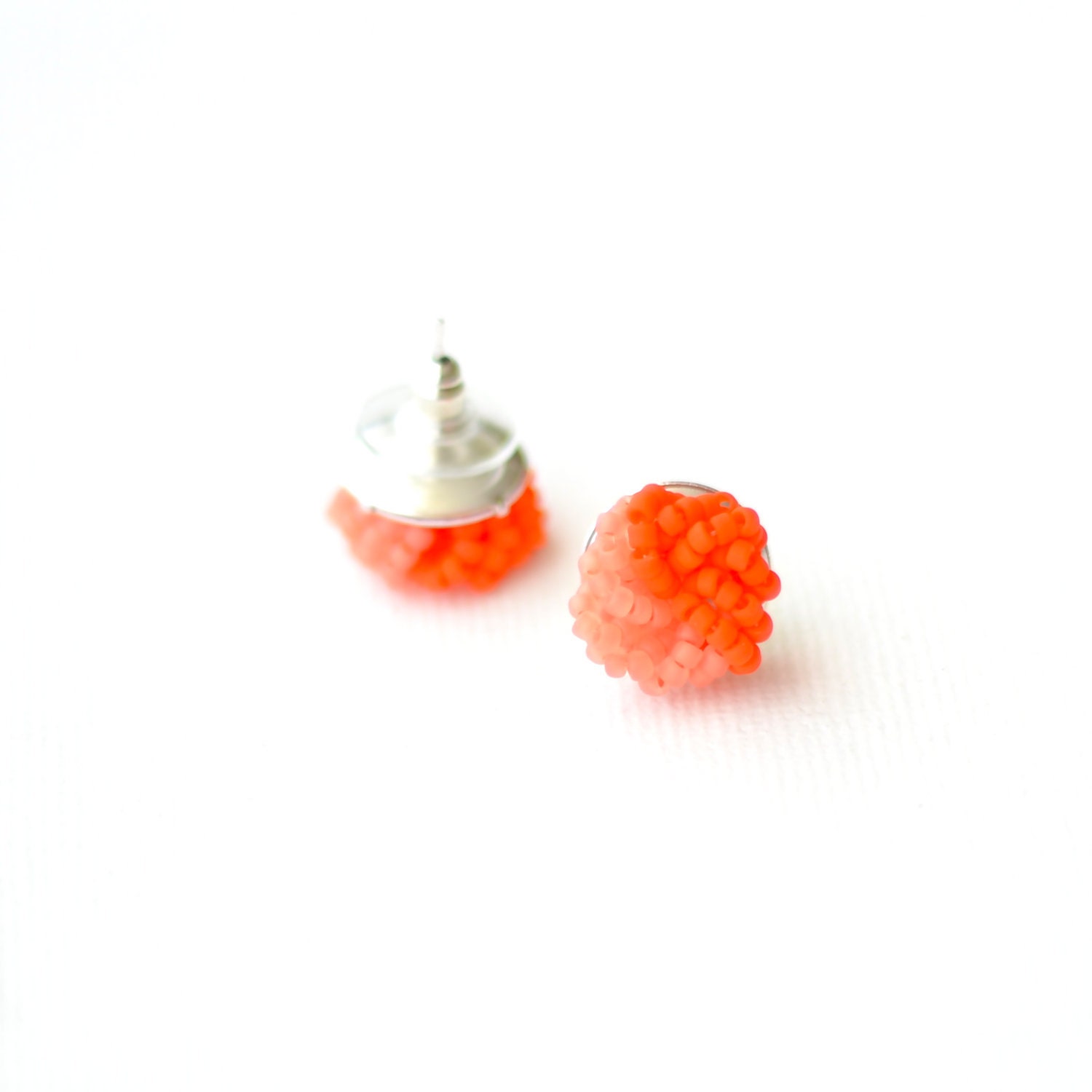 Colorblock Stud Earrings - Orange Peach