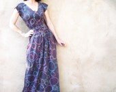 A Thousand Thoughts of You - iheartfink Womens Handmade Hand Printed Full Length Maxi Dress Gown