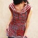 Auburn and Ivory - iheartfink Handmade Hand Printed Womens Plaid Cowl Neck Tunic Top