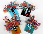 Frazzle Fused Glass Pin Ladies Bad Hair Days
