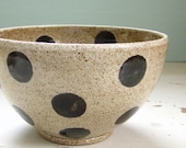 polka dotted cereal bowl