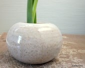 white ikebana vase with kenzan (flower frog) 2 inches tall - ready to ship