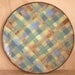 ceramic serving platter large pottery  15 1/2 inches plaid stoneware - ready to ship