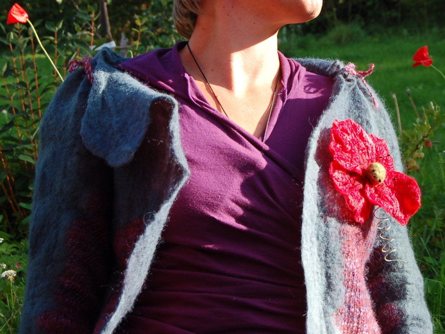 Handmade knit and felted vest