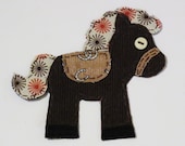 Horse Applique, Horse Scrapbooking Embellishment, Fabric Horse,Scrapbook Horse, Horse Embellishment, Scrap Fabric Horse