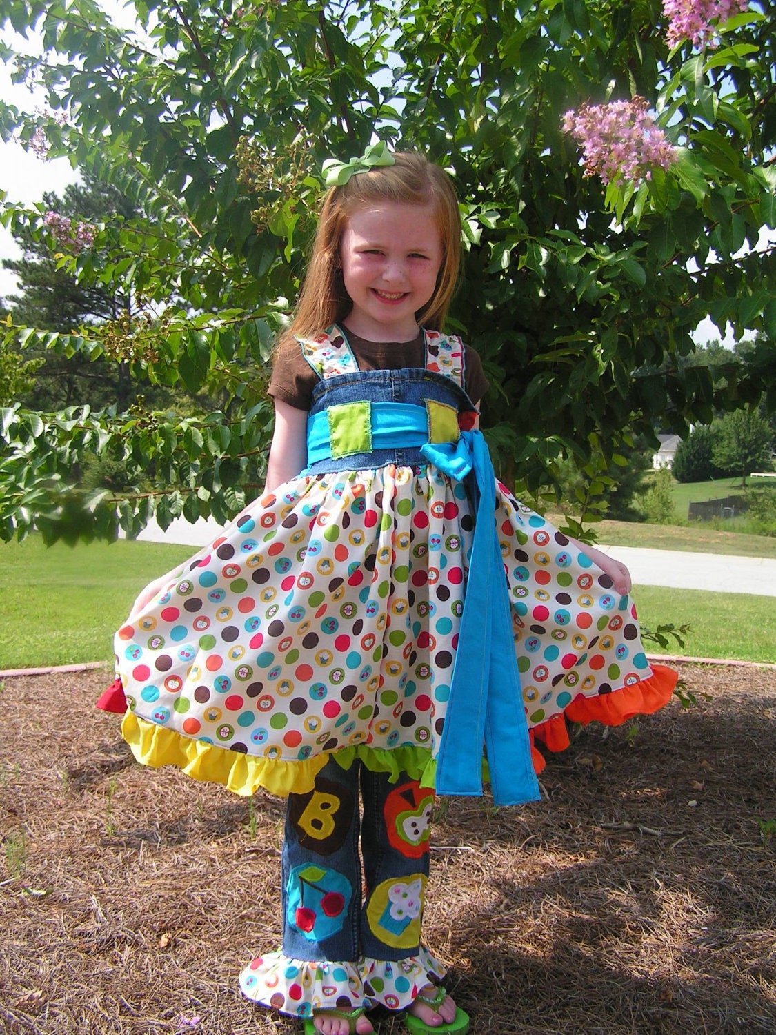 4pc Fall Back to school set apples anyone pageant sz 2 3 4 5 6 7 etsykids