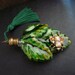 FALL LEAF VESSEL, Jeweled Bug Perfume Bottle Pendant, Gorgeous Fall Colors, Decorative Glass