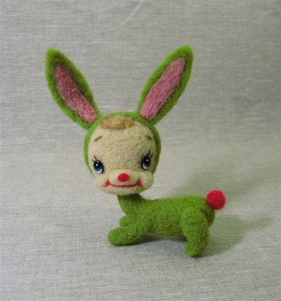 Green Retro Bunny  made to order