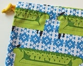 Sm Project Bag - Couches -  New Fabric - yellow drawstring