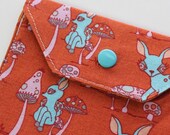 Snappy Card Holder - Funky Fawn with Mushroom Lining - New Fabric