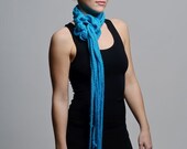Handmade Blue Crochet Scarflette