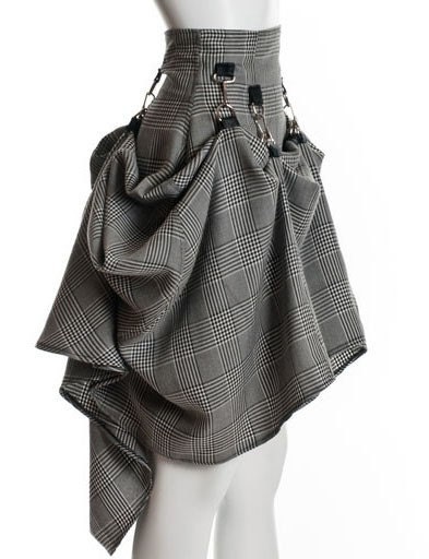 SteamPunk Gray Black Victorian Rockability Skirt