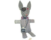 Ruby - The Mutts of Tweedville - stuffed animal dog made from upcycled suit coats