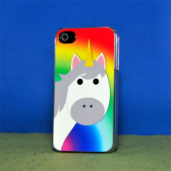 iPhone Case - Rainbow Unicorn - iPhone 4 Hard Case, iPhone 5, iPod Touch 4, Samsung Galaxy S3, iPod Touch 5