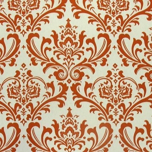 Custom Made Sweet Potato Orange Damask Curtains