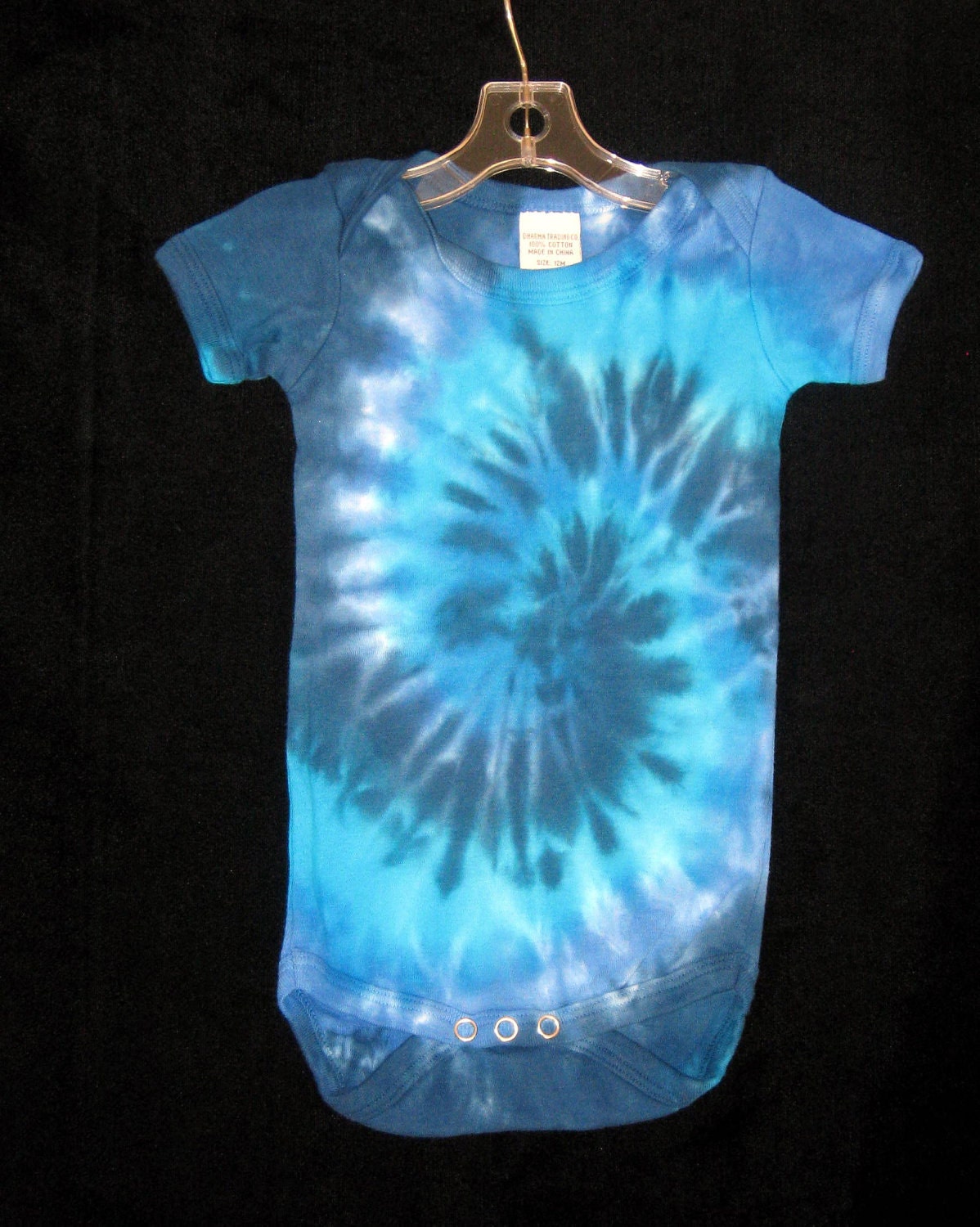 Am I Blue Tye Dye One Piece Romper 6. 12, 18 months