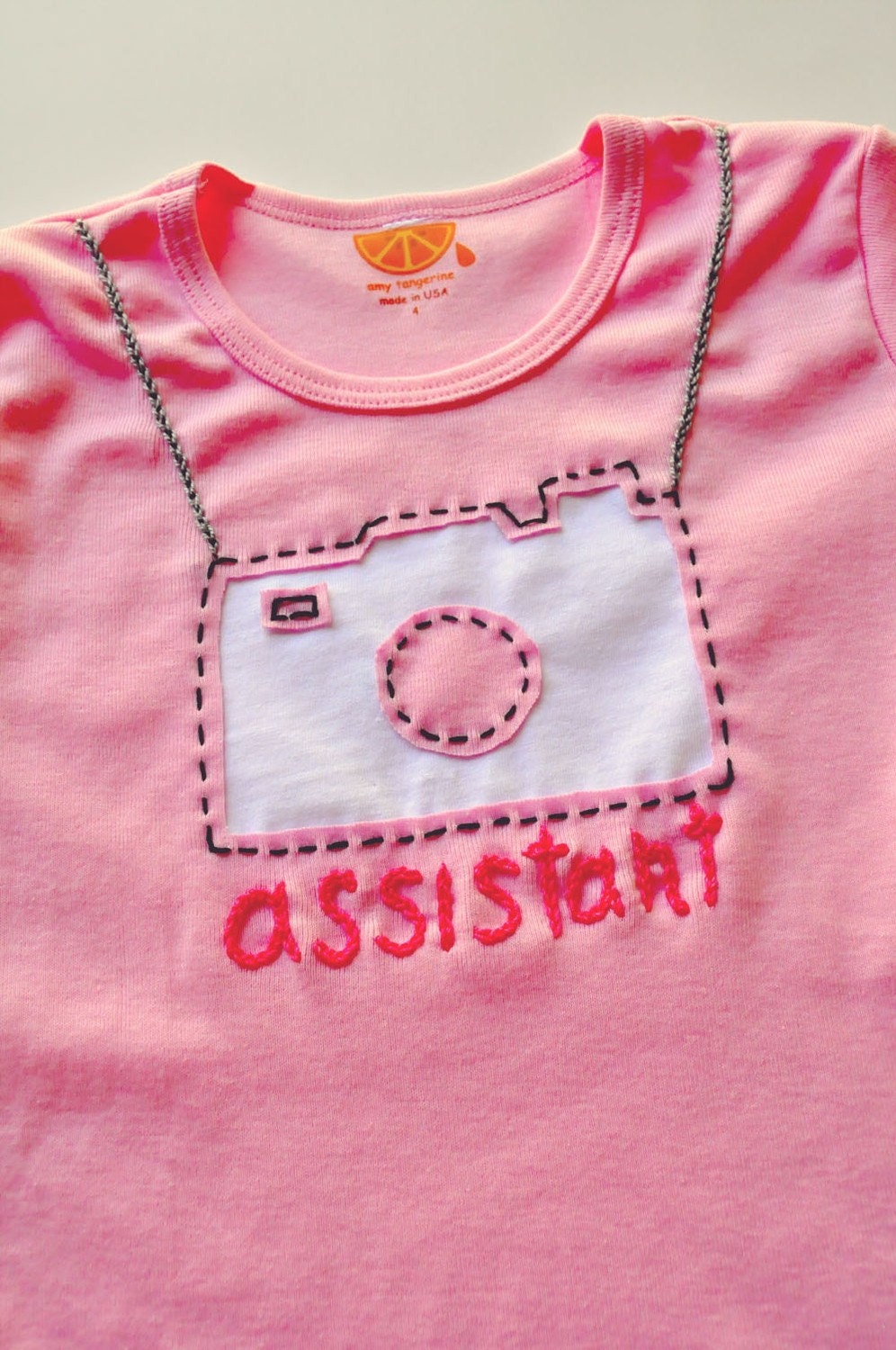 Camera handstitched tee