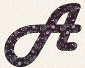 Printable Alphabet Letters: Harlow font alphabet template in pdf.