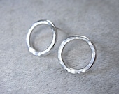 Sterling Silver Post Stud Loop Earrings