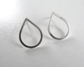 Sterling Silver Post Stud Raindrop Earrings