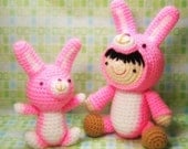 Girl in a Bunny Suit and Her Pet - Amigurumi Crochet Pattern - PDF