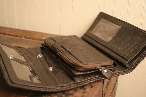 Alabama Cadillac Purse Wallet - Leather in Burgundy, Sage, Brown and Antique Brown