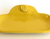 Side Handled Butter Dish -  Yellow Glaze