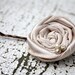 Rosette bridal hair accessory, Satin fabric bobby pin for bride or bridesmaids in soft Cream rolled satin, great photo prop too