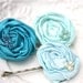Bridesmaid hair accessory, hair clips, Set of satin fabric flower posie bobby pins in aqua turquoise and teal - circus wedding