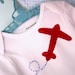 Boy onesie, appliqued Airplane onesie for newborn to toddler baby boy in red and aqua