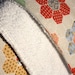 Chenille burp cloths for baby girl, in vintage quilt print flannel and creamy white, chenille baby girl burpcloths, newborn girl gift