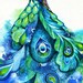 Peacock - Abstract Watercolor Fantasy Painting - Nature Inspired Bird Wall Art
