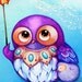 Spring Showers & Lace Clouds - OWL Painting Print - Spring Inspiration Bird Artwork Wall Art